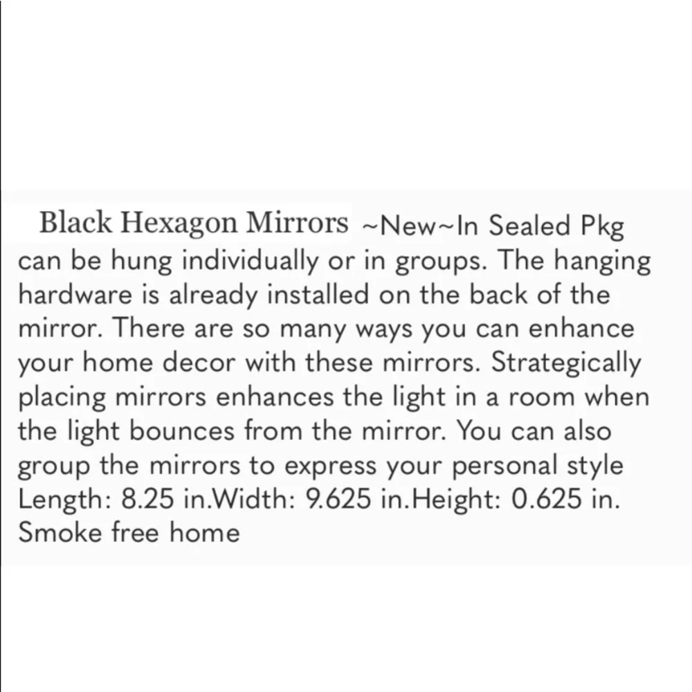 Hexagon Mirror Set (Black) 🪞🆕🪞